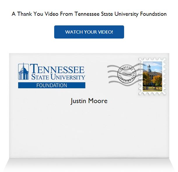 Thank You note from the Tennessee State University Foundation