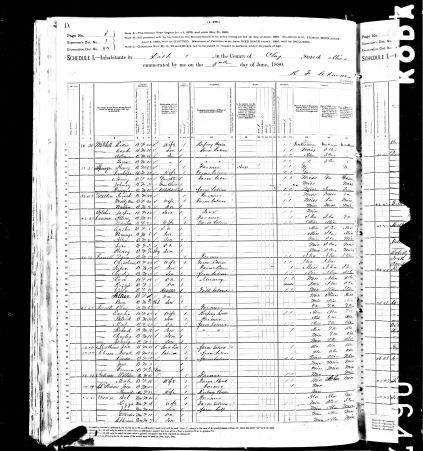 1880 Census, West Point, MS 