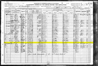 Monroe Cole Jr 1920 Census as a boarder near Reelfoot Lake, TN