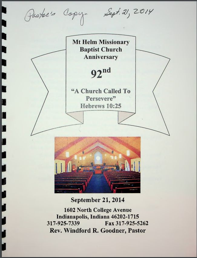 Mt Helm Missionary Baptist Church Anniversary 92nd