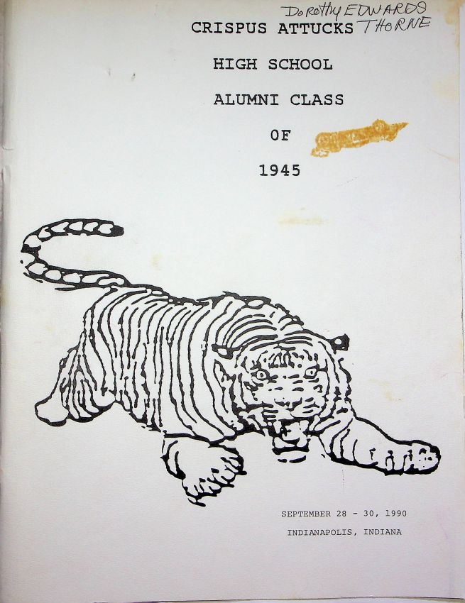 Crispus Attucks High School Alumni Class of 1945 1990 reunion program book