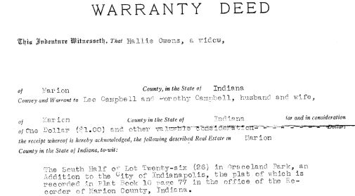 Lee and Dorothy Campbell Warranty Deed