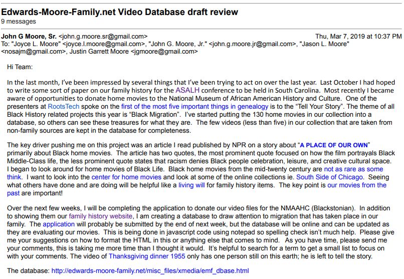 Video Database review