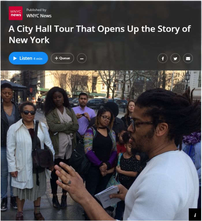 Justin establishes the first guided tour of City Hall that focused on black lives in early New York.  