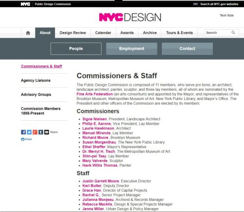 Design commissioners and Staff