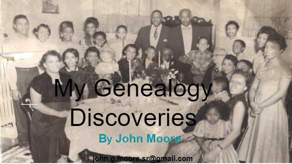 An overview of my genealogy research presented at the 16th Anniversary Conference of the Indiana African American Genealogy Group