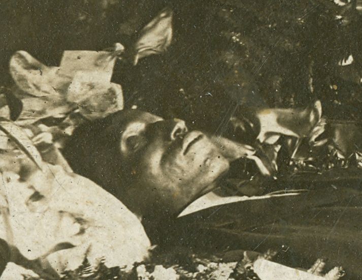Photo of unknown person in a casket. 
