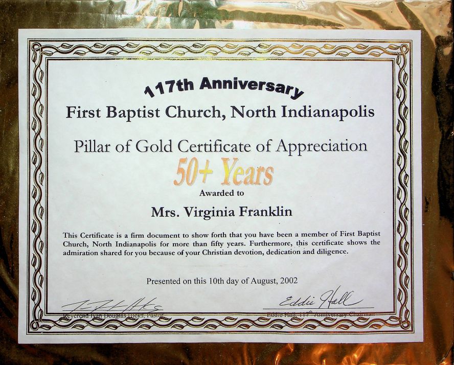 117th Anniversary First Baptist Church, North Indianapolis