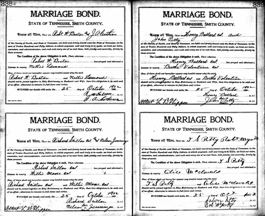 Willie Mae Moore and Richard Skillon Marriage Certificate