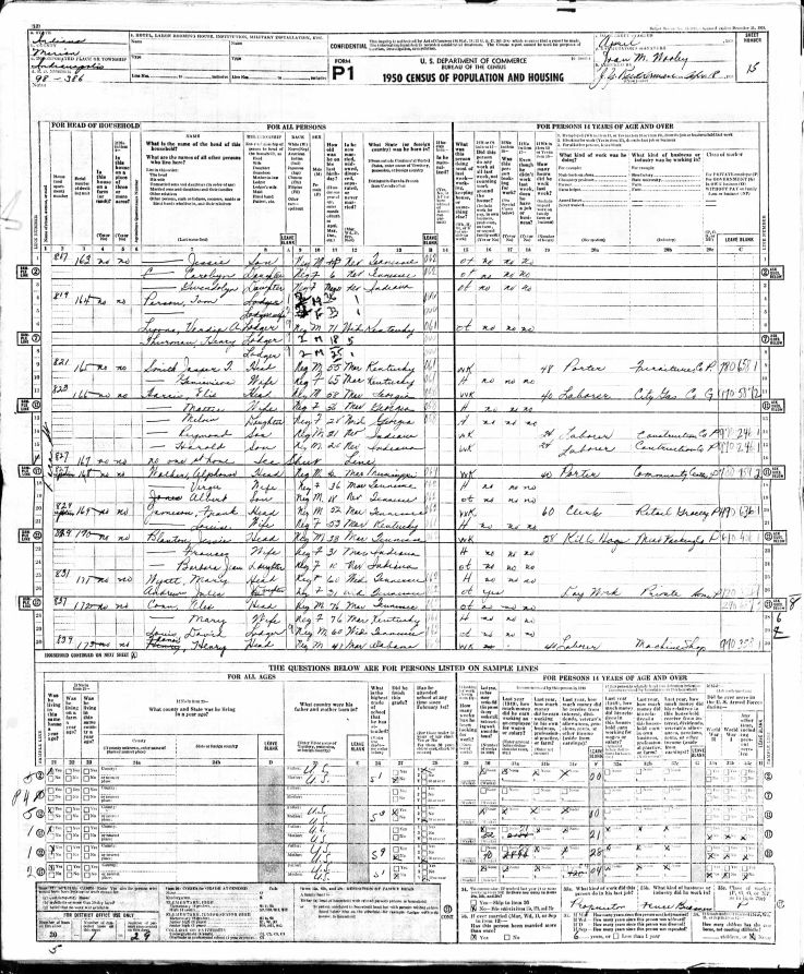 1950 Census for Aunt Mary