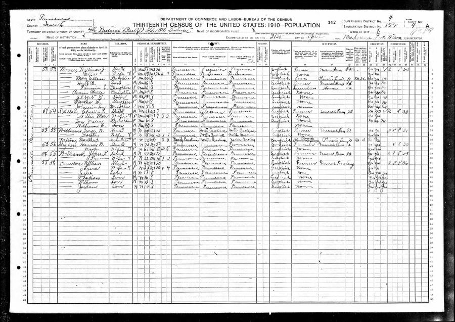 1910 Census Smith County, TN