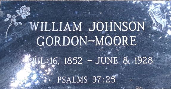 In 1928 William Moore died, and a marker was placed at his grave in 2019